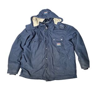 Rasco Flame Resistant HRC 4 Navy Quilted Insulated Jacket Size XL‎ Long Warm